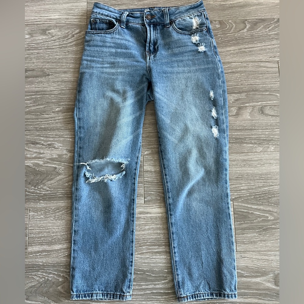 Distressed Blue Jeans